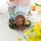 Glitzhome® 8" Lighted Easter Resin Egg-Shaped House Table Decor